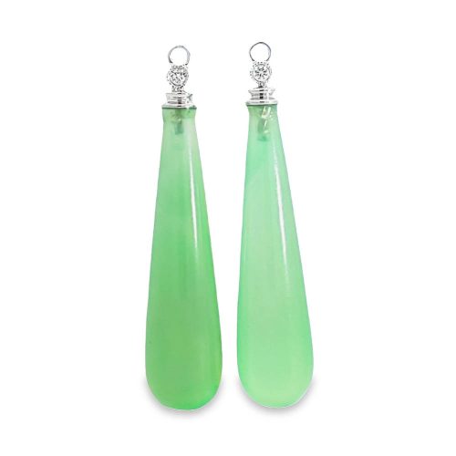 Green Onyx and Diamond Drops