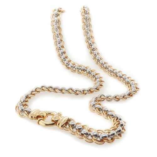 Handmade Yellow and White Gold Necklace