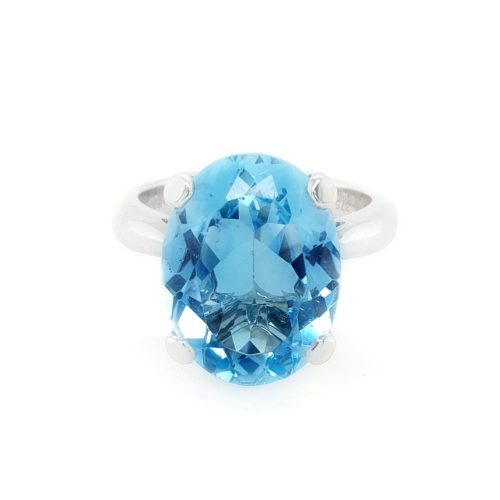 Oval Blue Topaz Cocktail Ring
