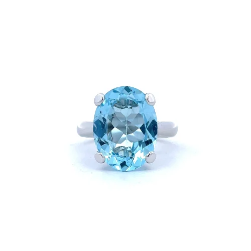 Oval Blue Topaz Cocktail Ring