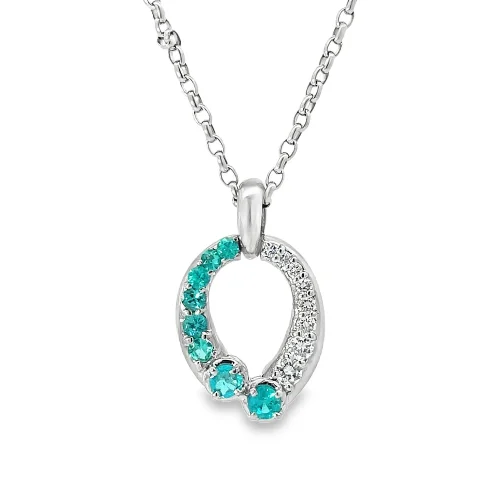 Paraiba Tourmaline Horse-Shoe Pendant