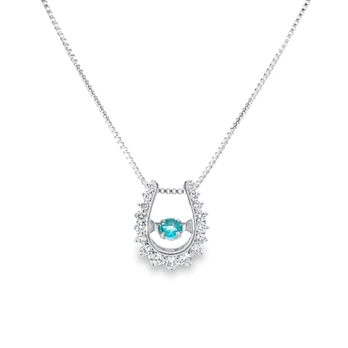 Paraiba Tourmaline and Diamond Horseshoe