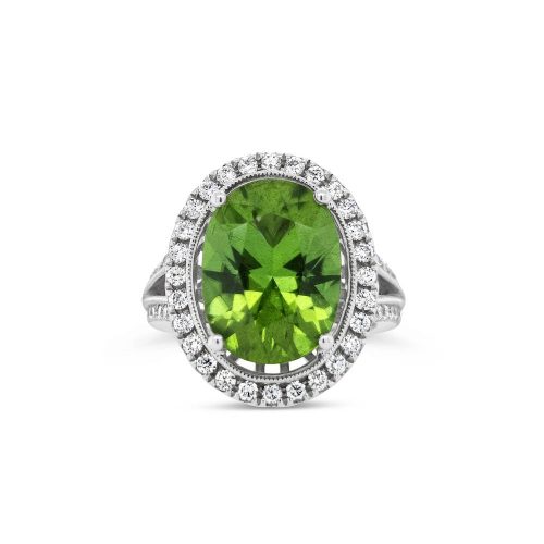 Peridot Diamond Ring