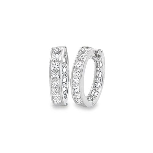 Princess Cut Diamond Huggies