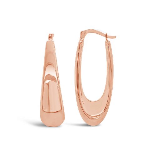 Rose Gold Elongated Hoop Earrings