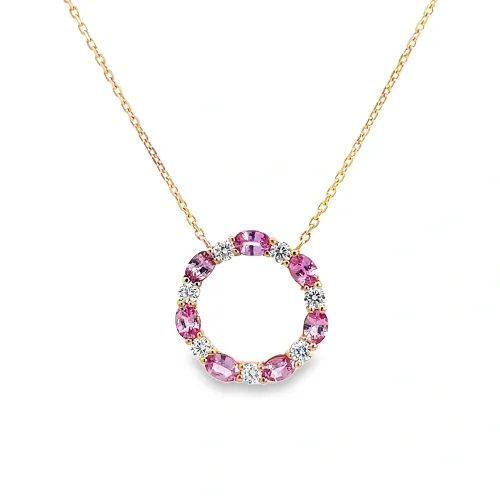 Rose Gold Sapphire and Diamond Circle