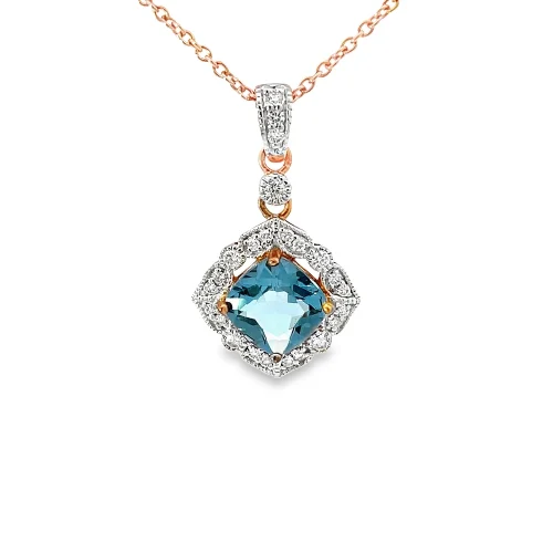 Rose Gold Topaz Pendant