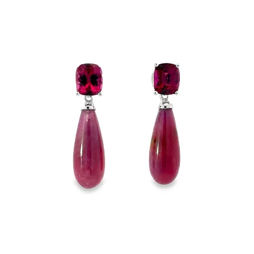 Ruby and Garnet Drop Earrings