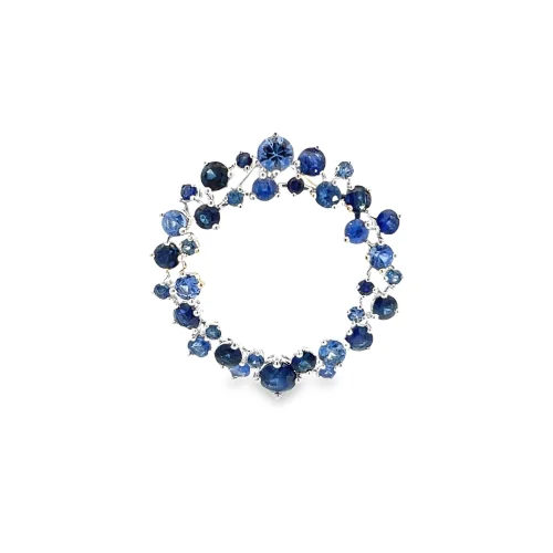 Sapphire Circle Pendant Necklace