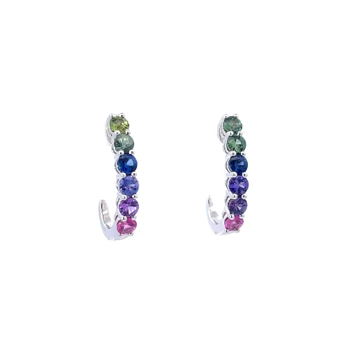 Sapphire Rainbow Hoops