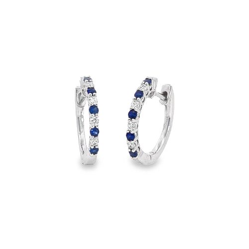 Sapphire and Diamond Hoops