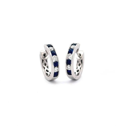 Sapphire and Diamond Huggies