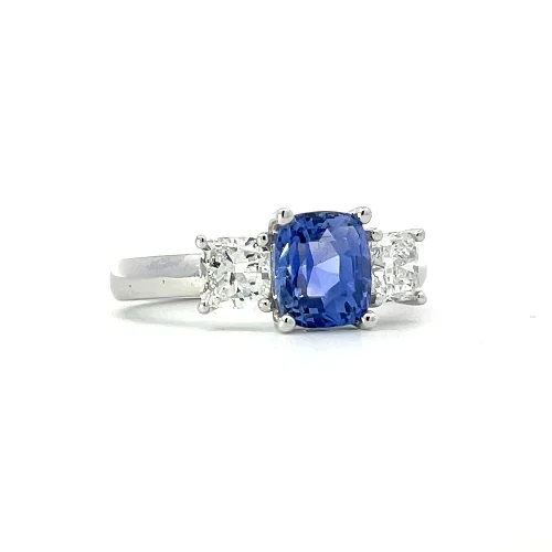 Sapphire and Diamond Triology Ring