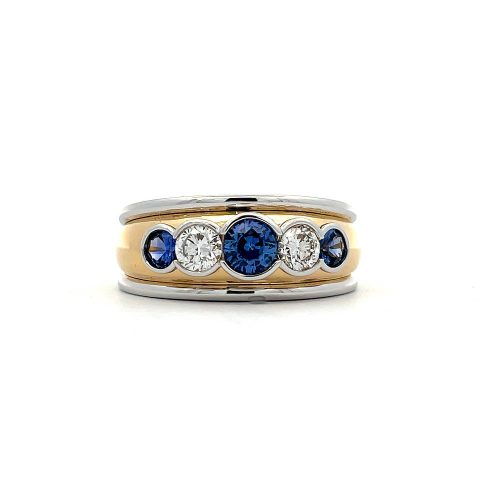 Sapphire and Diamond Triple Band