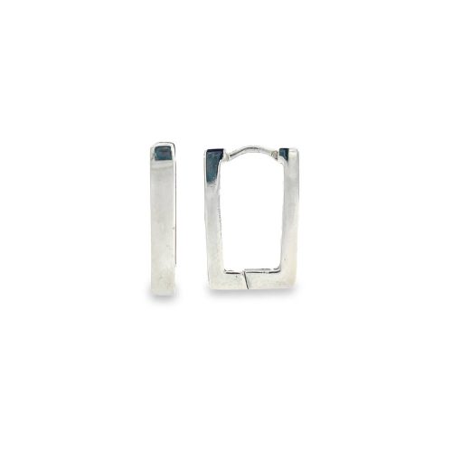 Silver Rectangular Hoop Earrings