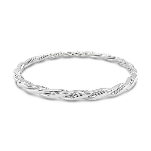 Solid Sterling Silver Twist Bangle