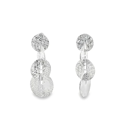 Sterling Silver Circle Drop Earrings