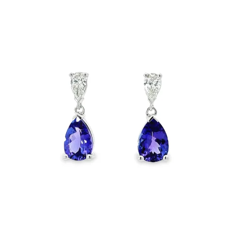 Tanzanite and Diamond Drops