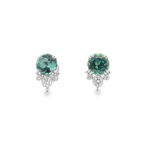 Tourmaline and Diamond Enhancer Studs