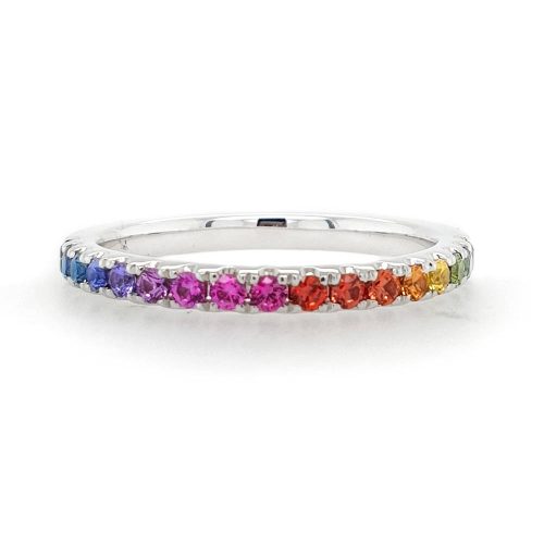 White Gold Rainbow Ring