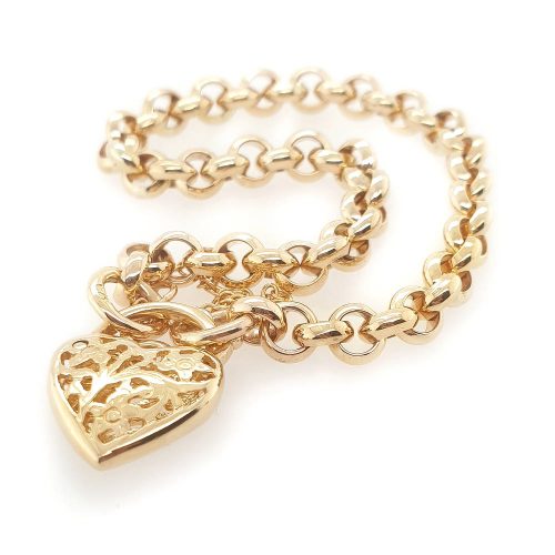 Belcher Bracelet with Filigree Padlock