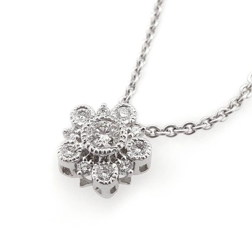 Diamond Flower Pendant