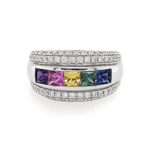 Sapphire Rainbow Ring