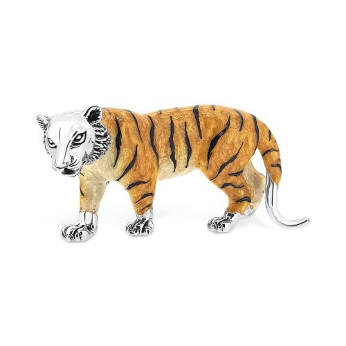 Saturno Sterling Silver Enamel Tiger